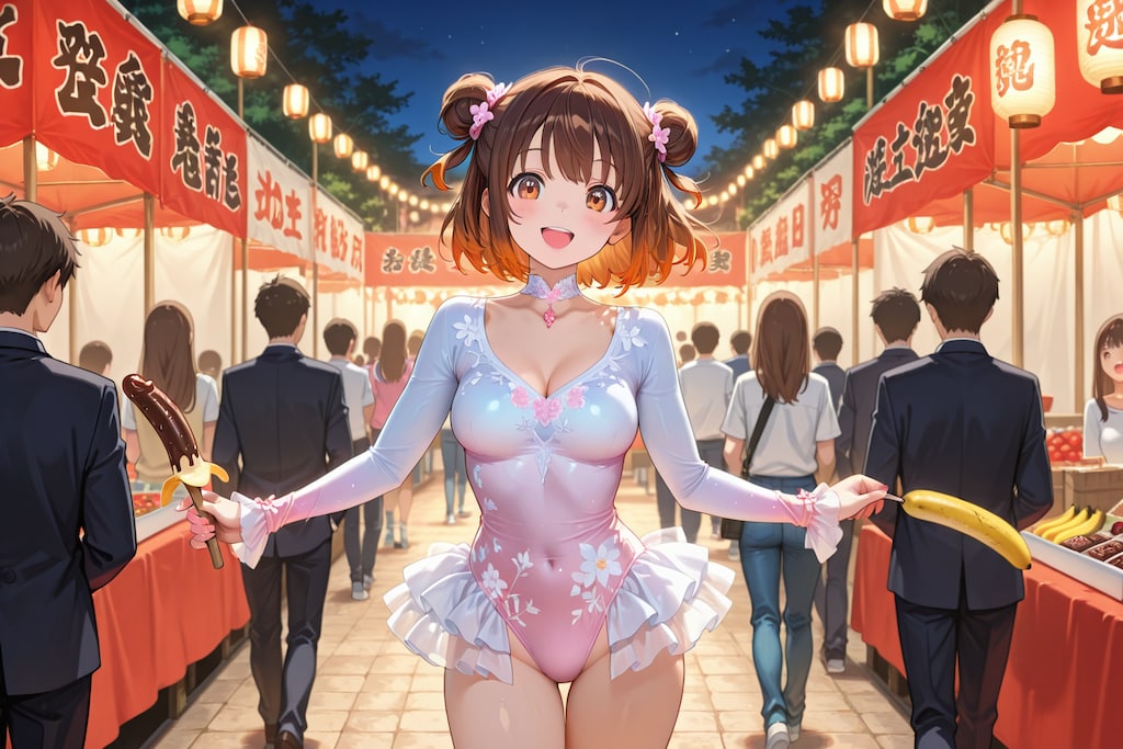 祭りを楽しむ新体操部