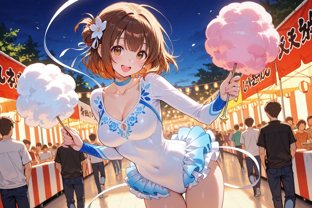 祭りを楽しむ新体操部