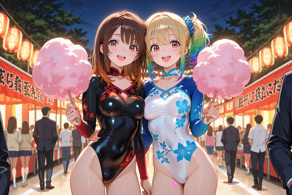 祭りを楽しむ新体操部