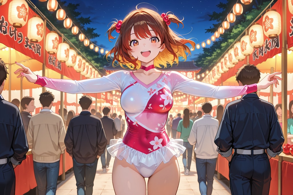 祭りを楽しむ新体操部