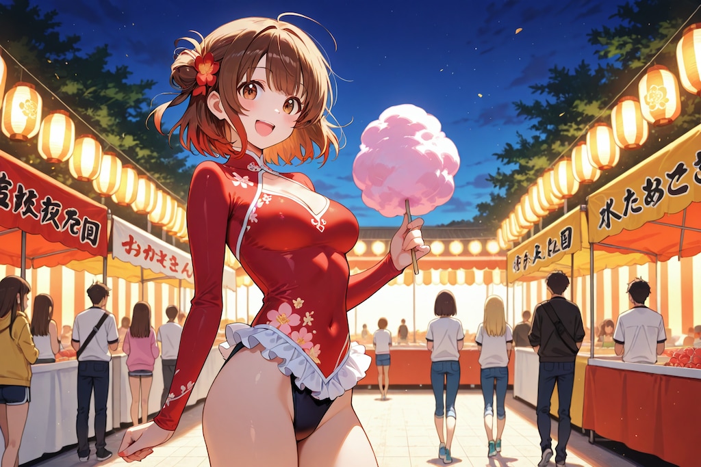 祭りを楽しむ新体操部