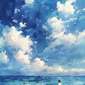 海水彩画 2枚目