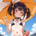 巨根の横でピースするRQ 2枚目