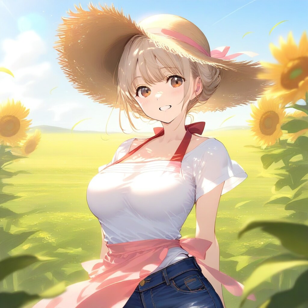 夏の日差しの下で