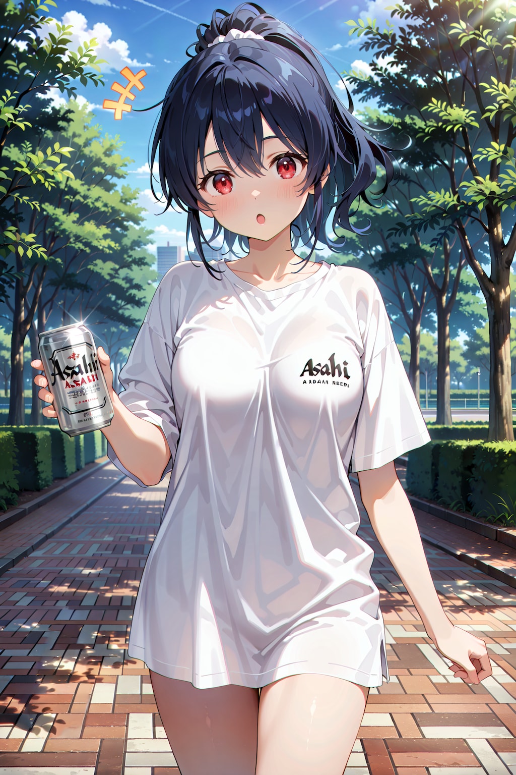 公園ビアガールは青春の味 Y731