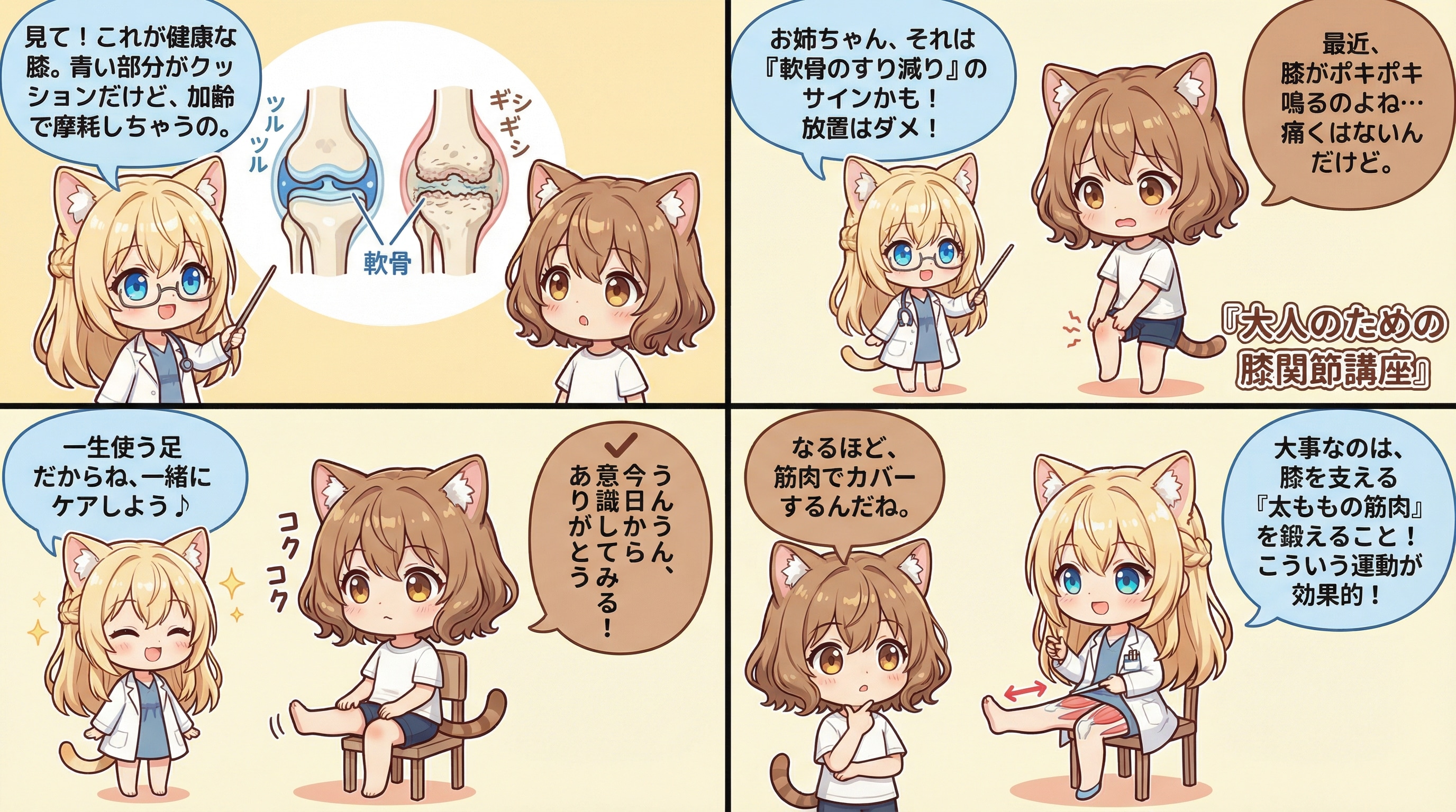 教えて、ルル先生！〜ミミでもわかるヒザ関節講座〜 | の人気AIイラスト・グラビア