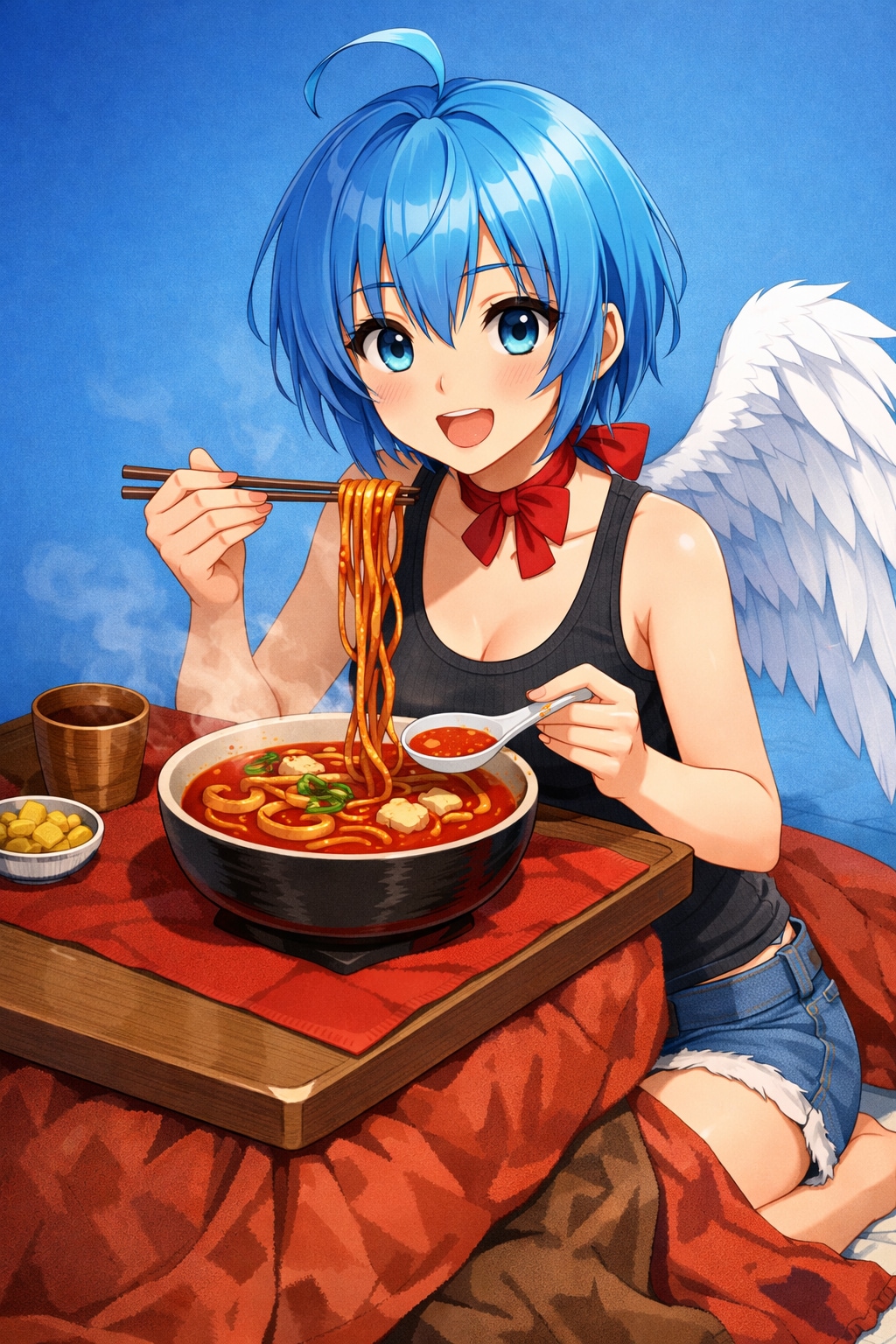 片翼天使の年越しうどん | の人気AIイラスト・グラビア