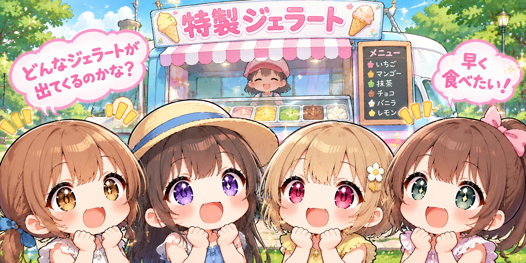 今日の夏休み（噂のジェラートを食べに来た３） | の人気AIイラスト・グラビア