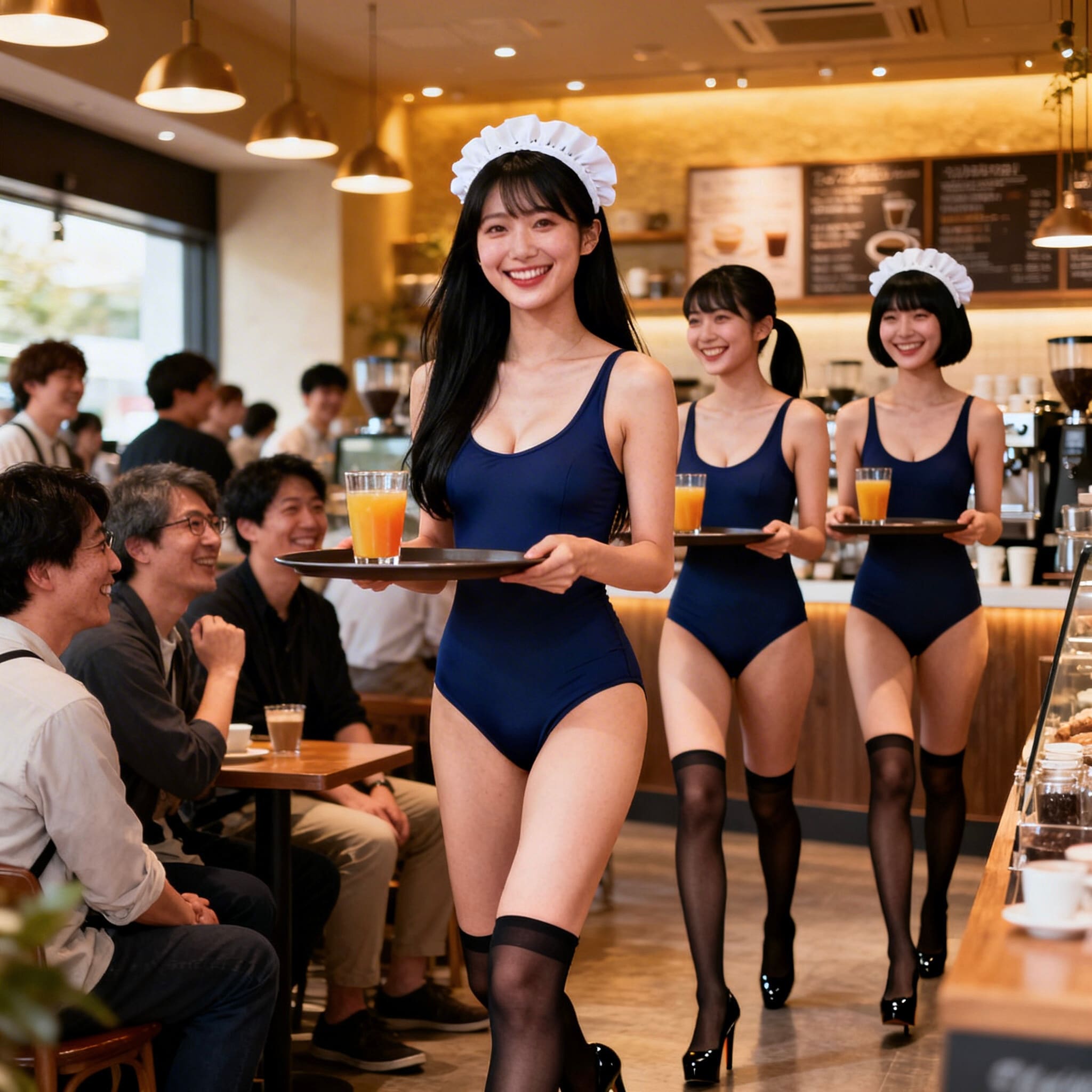 今年流行るのはスク水カフェ！