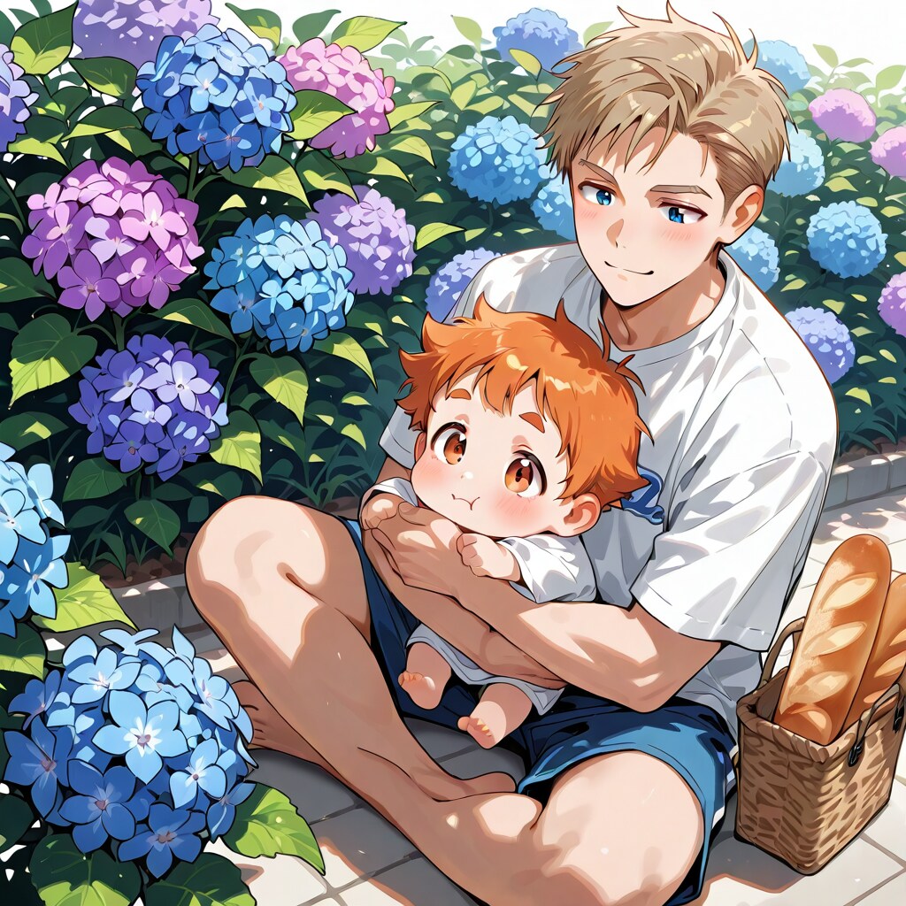 紫陽花園にて