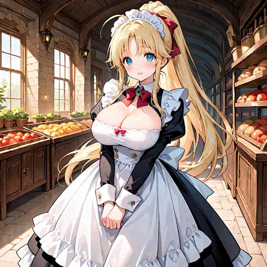 このメイド服。ちょっと恥ずかしいな。大胆すぎたかな？