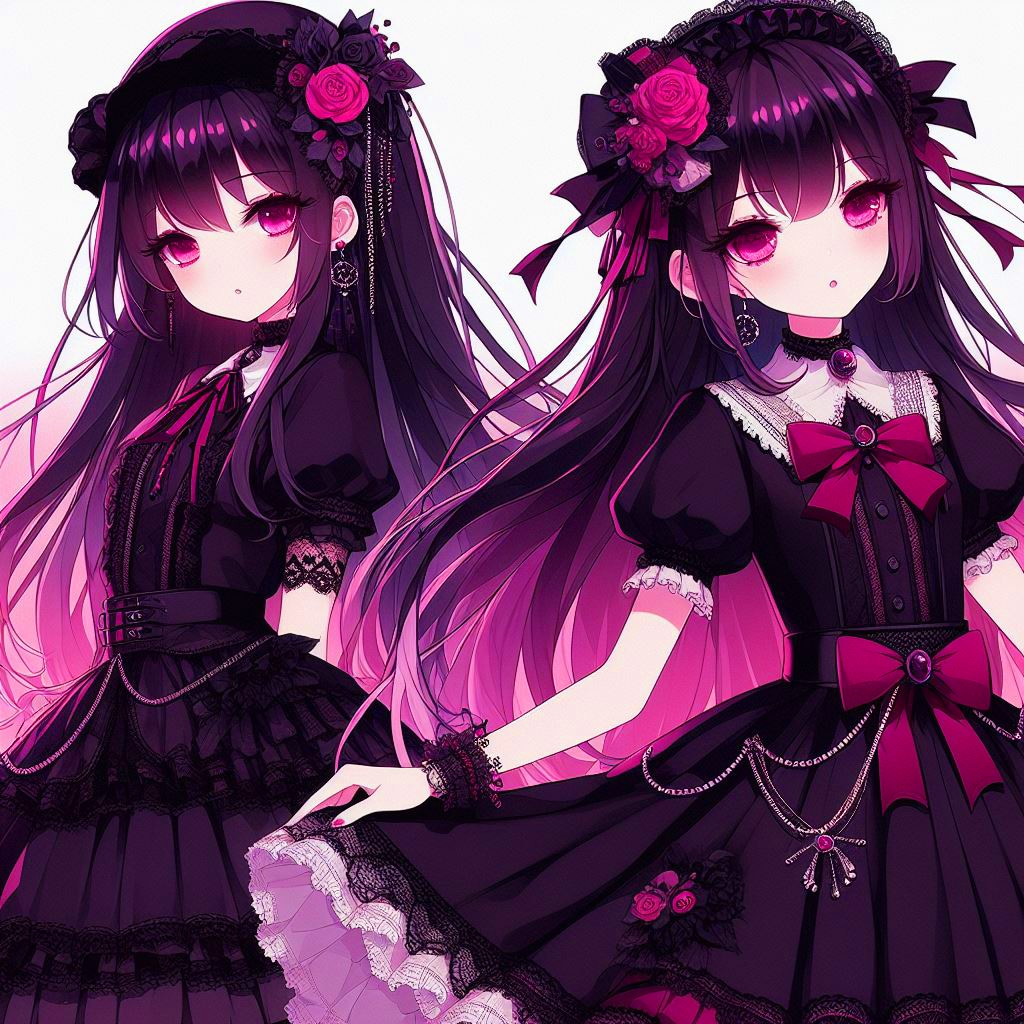 ダークな、黒ゴスロリファッションなうちの子★1-2(10枚)