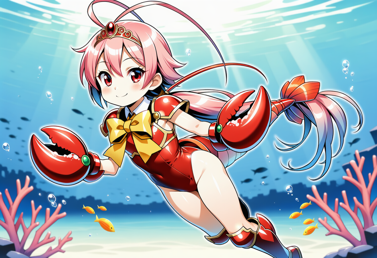 海を泳ぐエビ騎士さんご