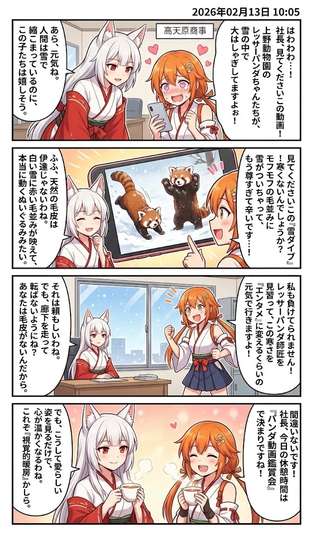 上野動物園のレッサーパンダ　毎日漫画10時 | の人気AIイラスト・グラビア