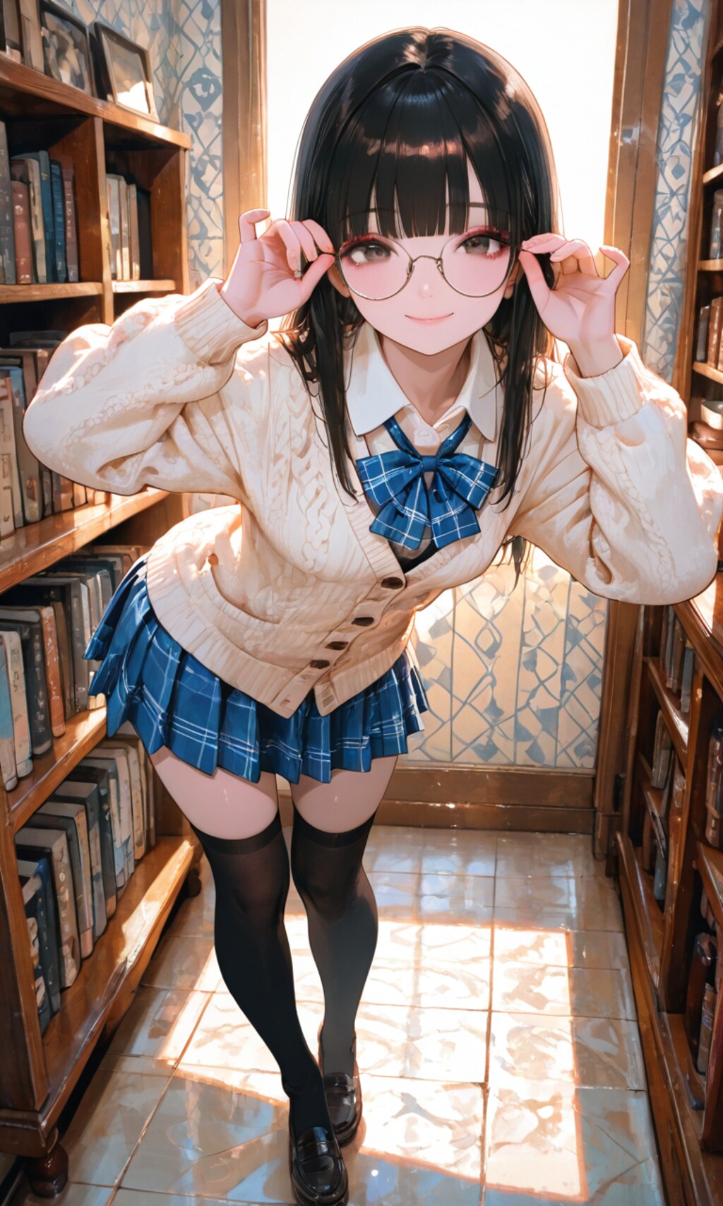 図書室の女子高生