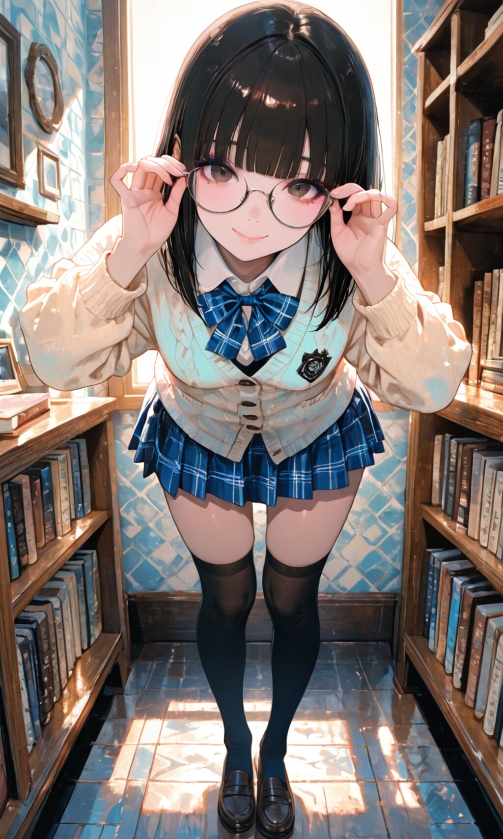 図書室の女子高生