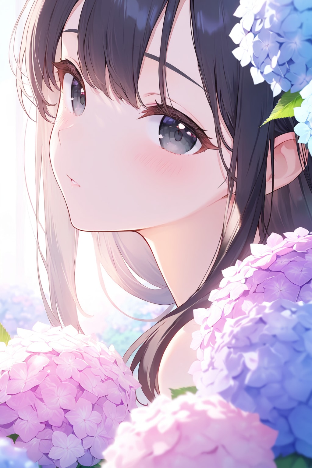 紫陽花と少女 | の人気AIイラスト・グラビア