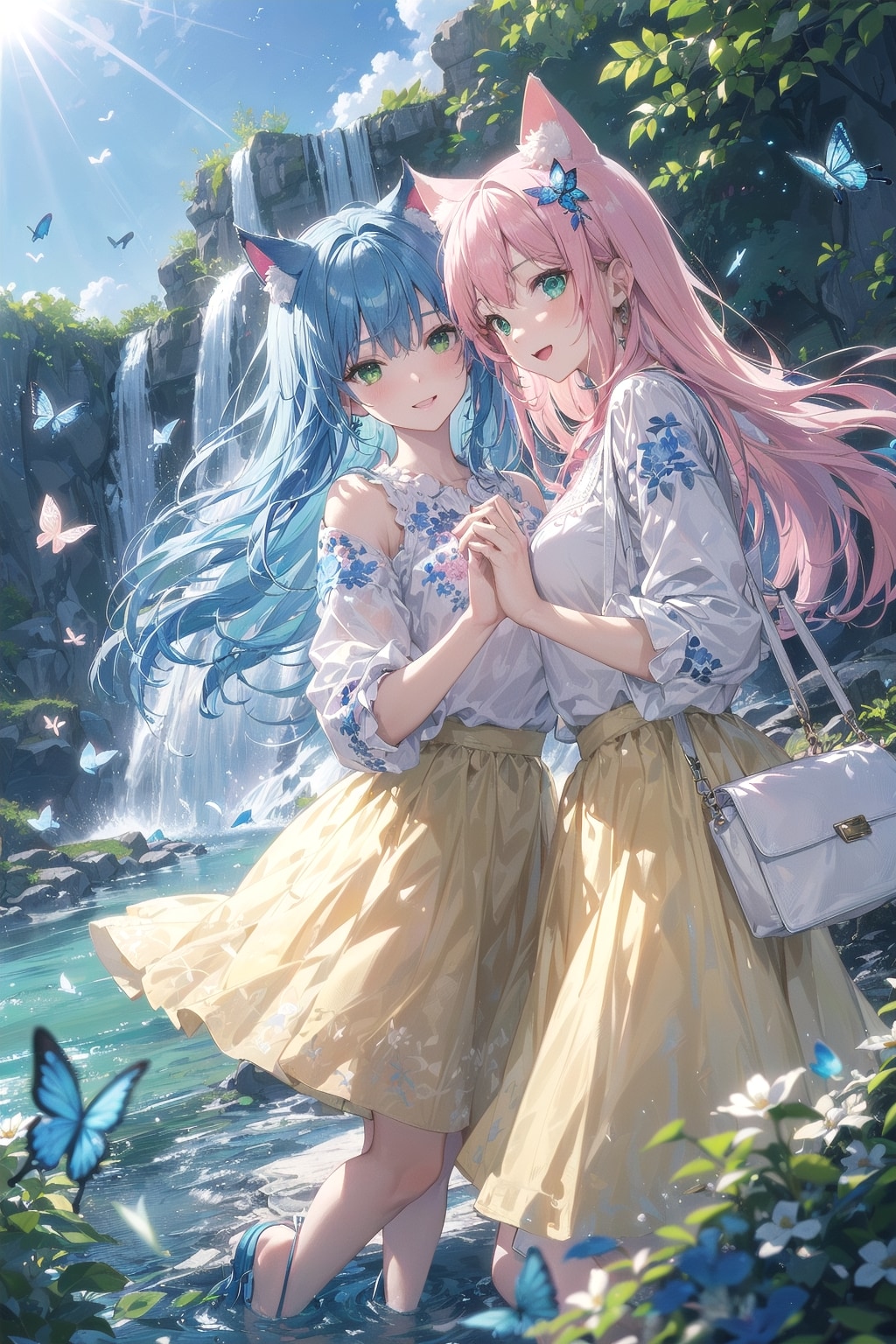 水辺の猫耳姉妹🐱🐱✨