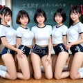 sexyBLUE48のブルマで集合写真 2枚目