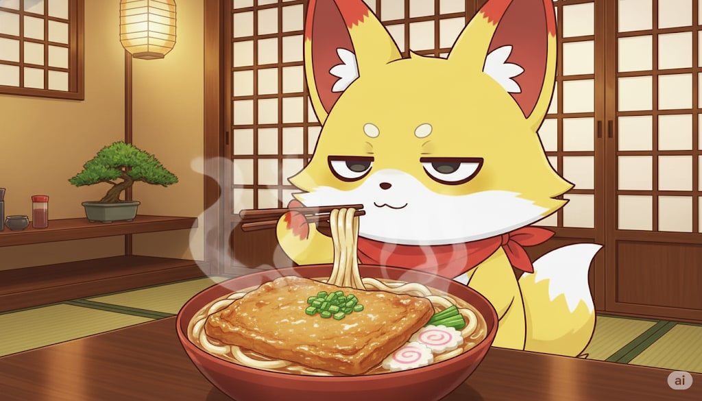 【狐独のグルメ】きつねうどん：共食いのような背徳の味 | の人気AIイラスト・グラビア