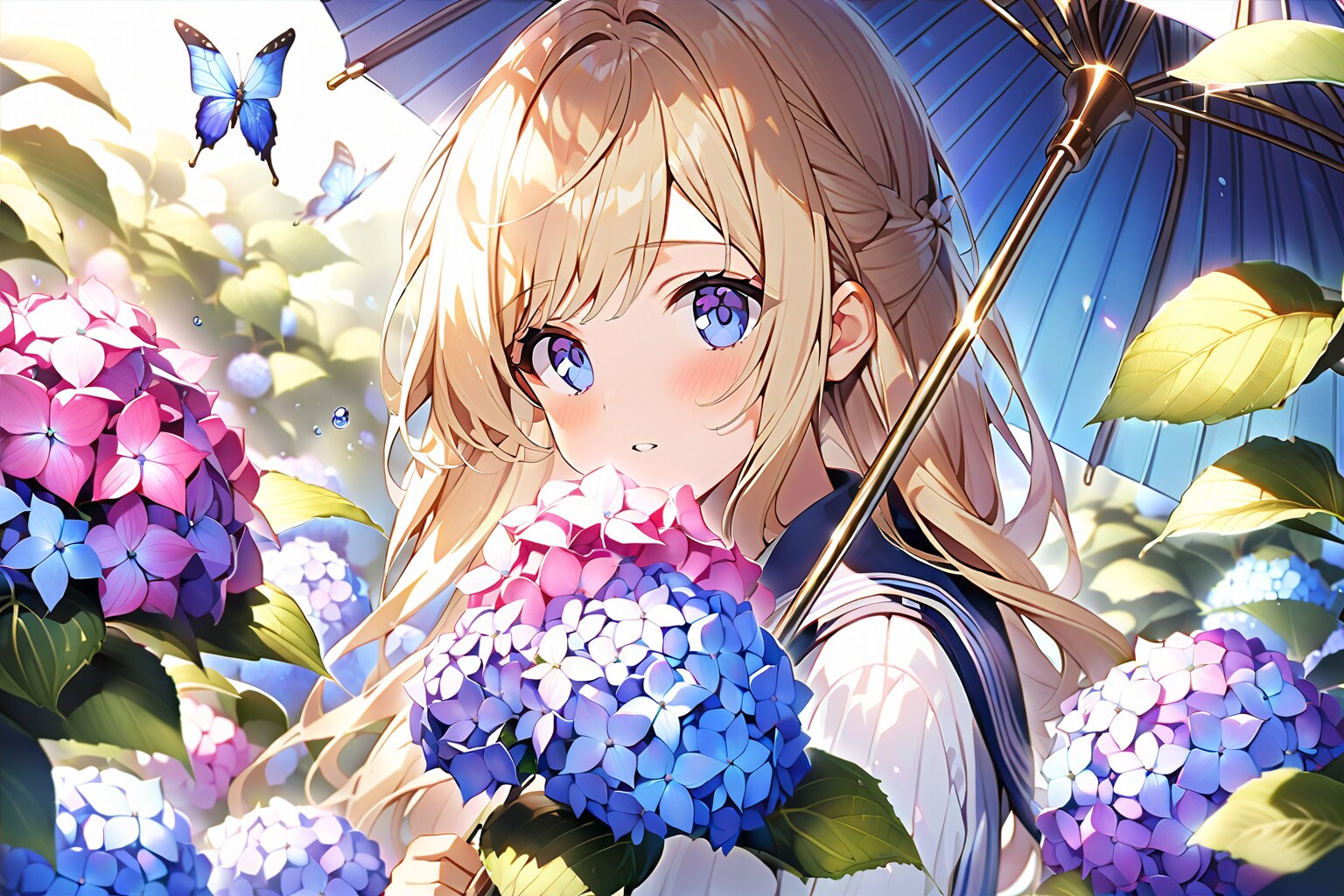 ちちぷいちゃんとアジサイ | の人気AIイラスト・グラビア