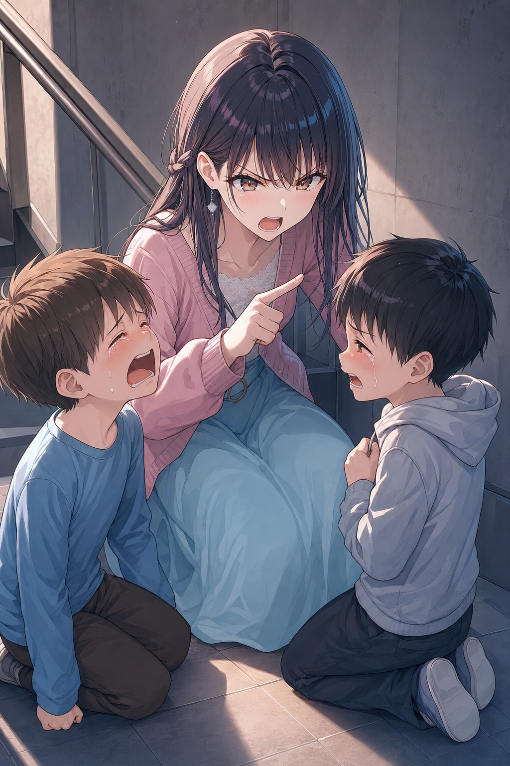 怒ると怖い　息子達を厳しく叱る若ユリママ