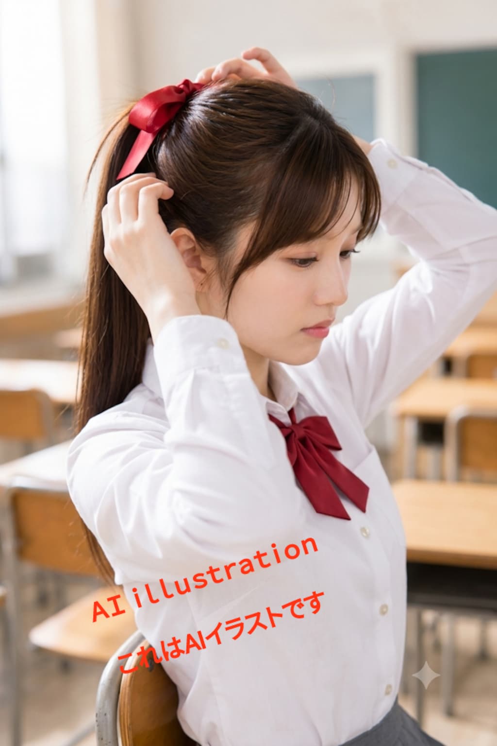 初恋のポニーテール美少女は、髪を切り落とす数日前から笑顔が消えていた。 あの日。登校した彼女が席に着くと─ ボクにとって最初で最後の赤いリボンを結ぶ姿が見られた。