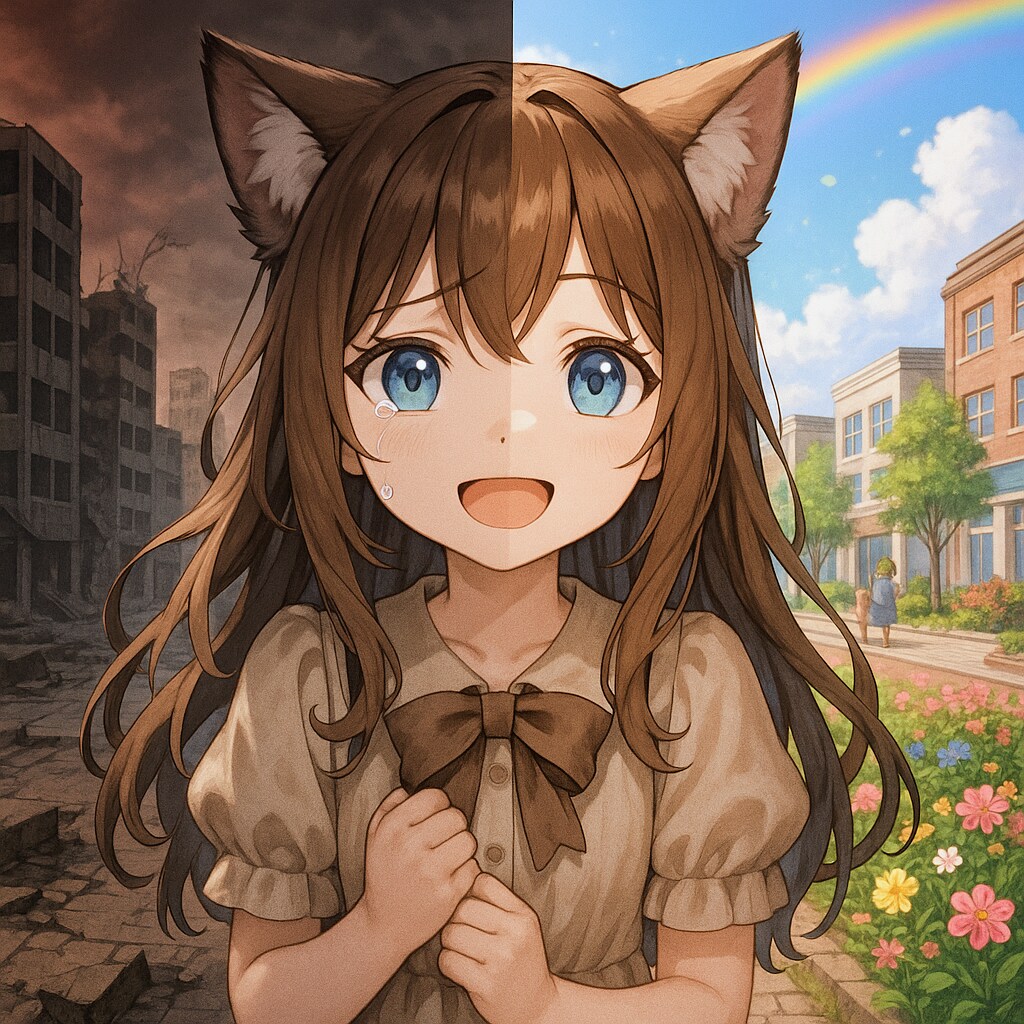 絶望と希望の小さな女の子