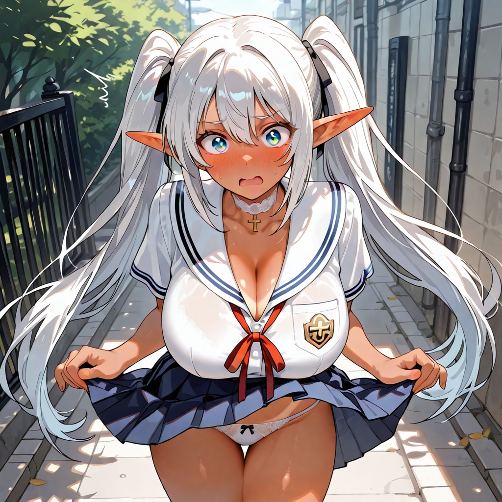 褐色エルフの風の悪戯