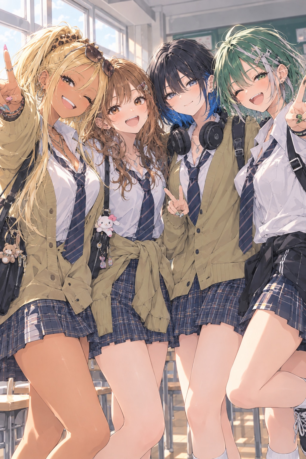 仲良しギャル四天王♡ | の人気AIイラスト・グラビア