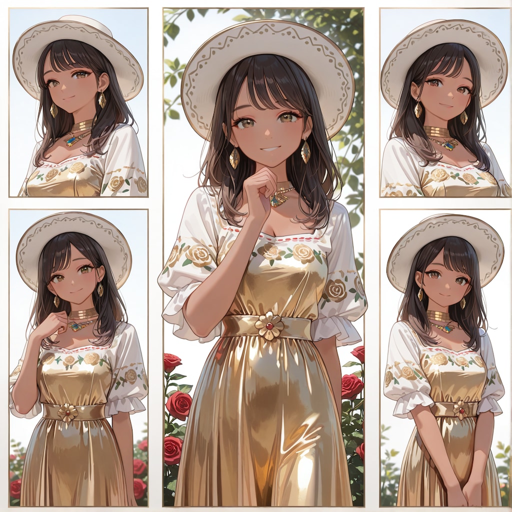 メキシコの民族衣装テワナドレス風。