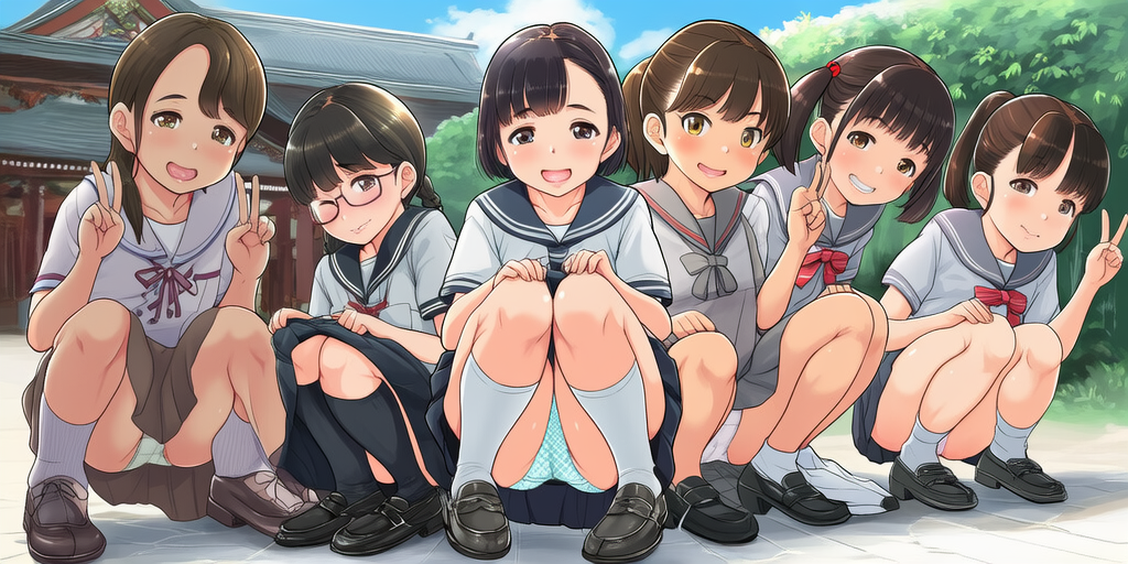 【ワイド】修学旅行のパンチラ記念写真