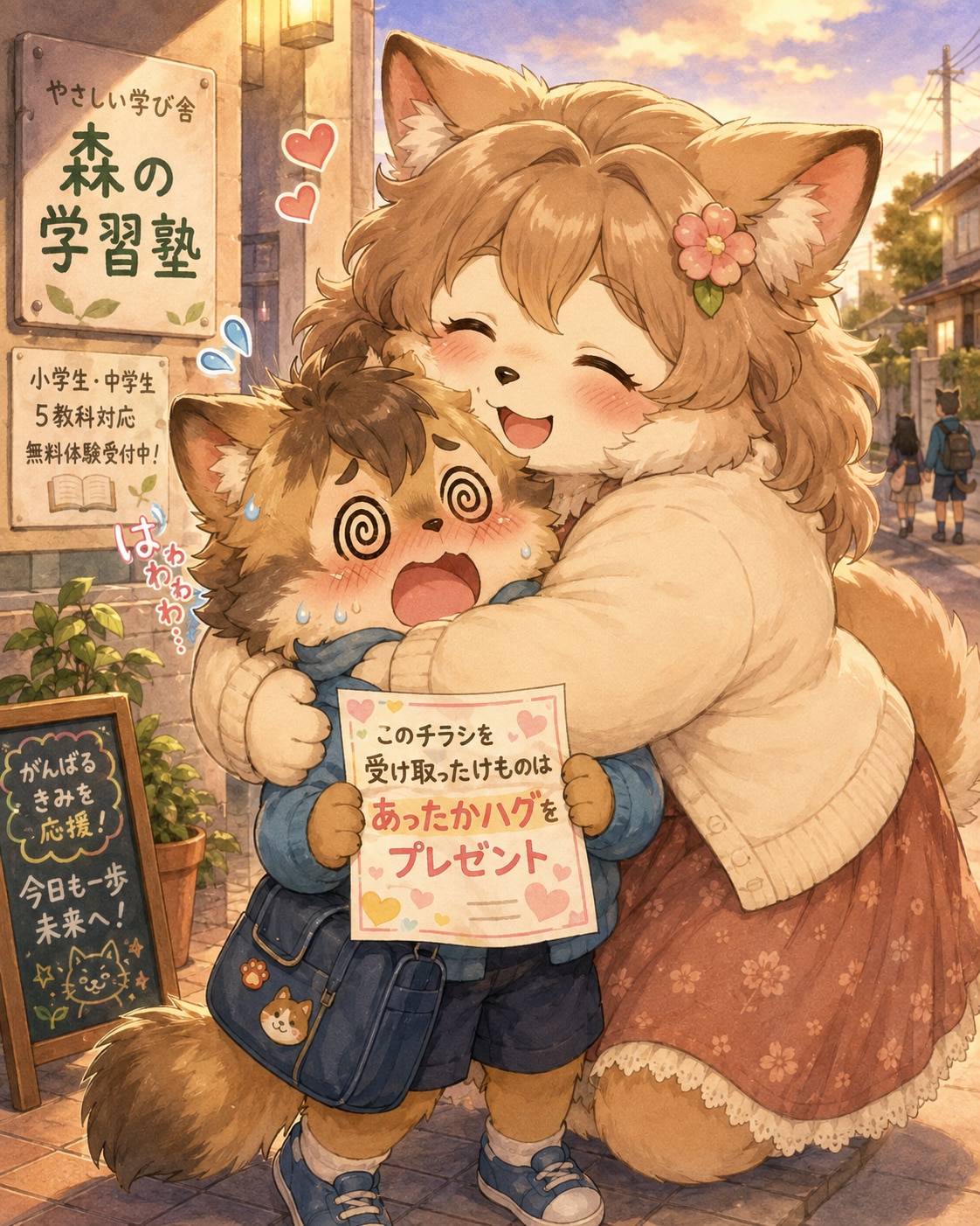 チラシのおまけにハグサービス | の人気AIイラスト・グラビア