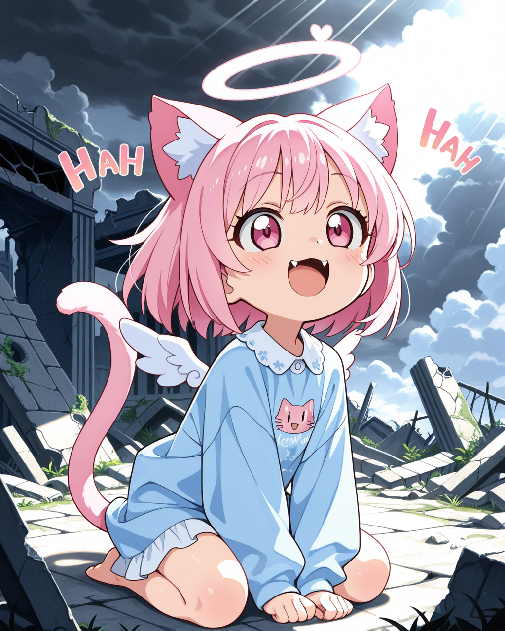 終末世界に舞い降りた・・・ねこ天使