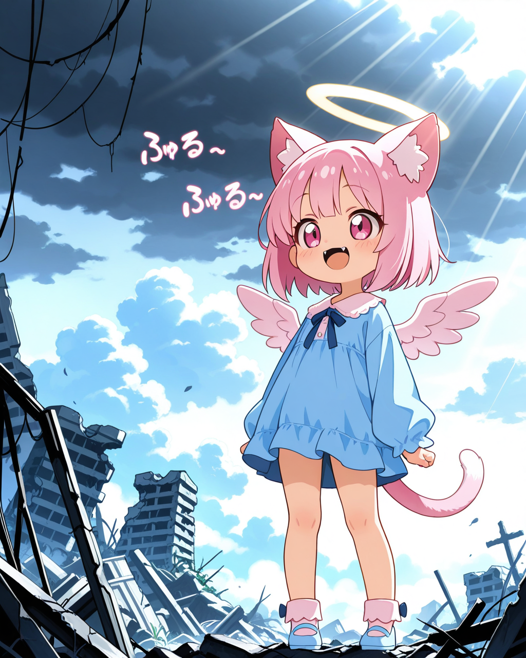 終末世界に舞い降りた・・・ねこ天使