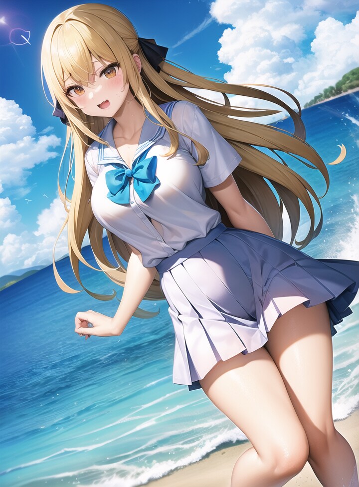生足金髪ちゃん