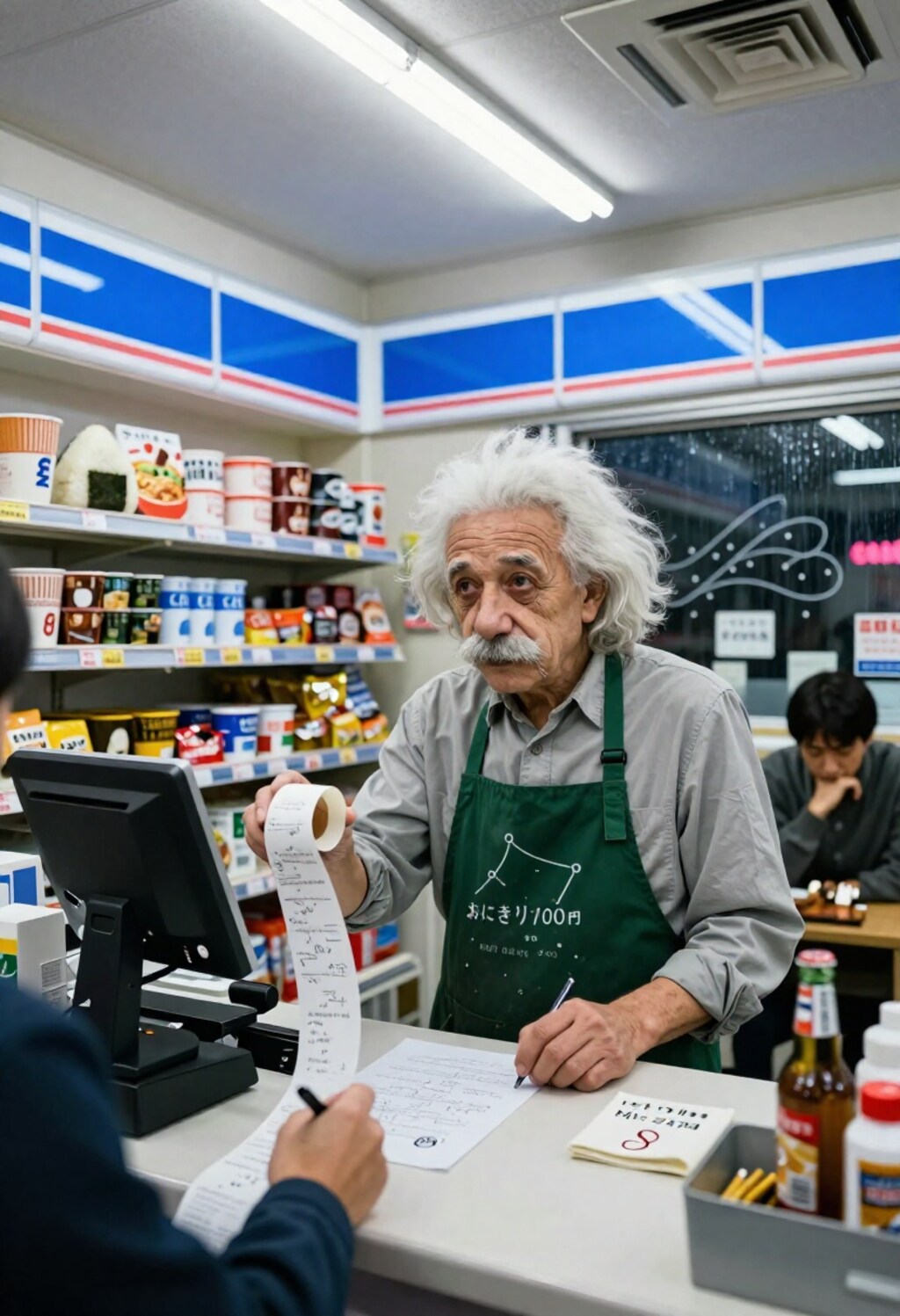 相対性理論の今日の特売：E=mc² + おにぎり100円引き