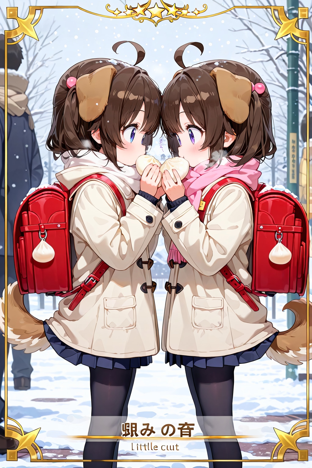 雪の日の肉まんもぐもぐカード