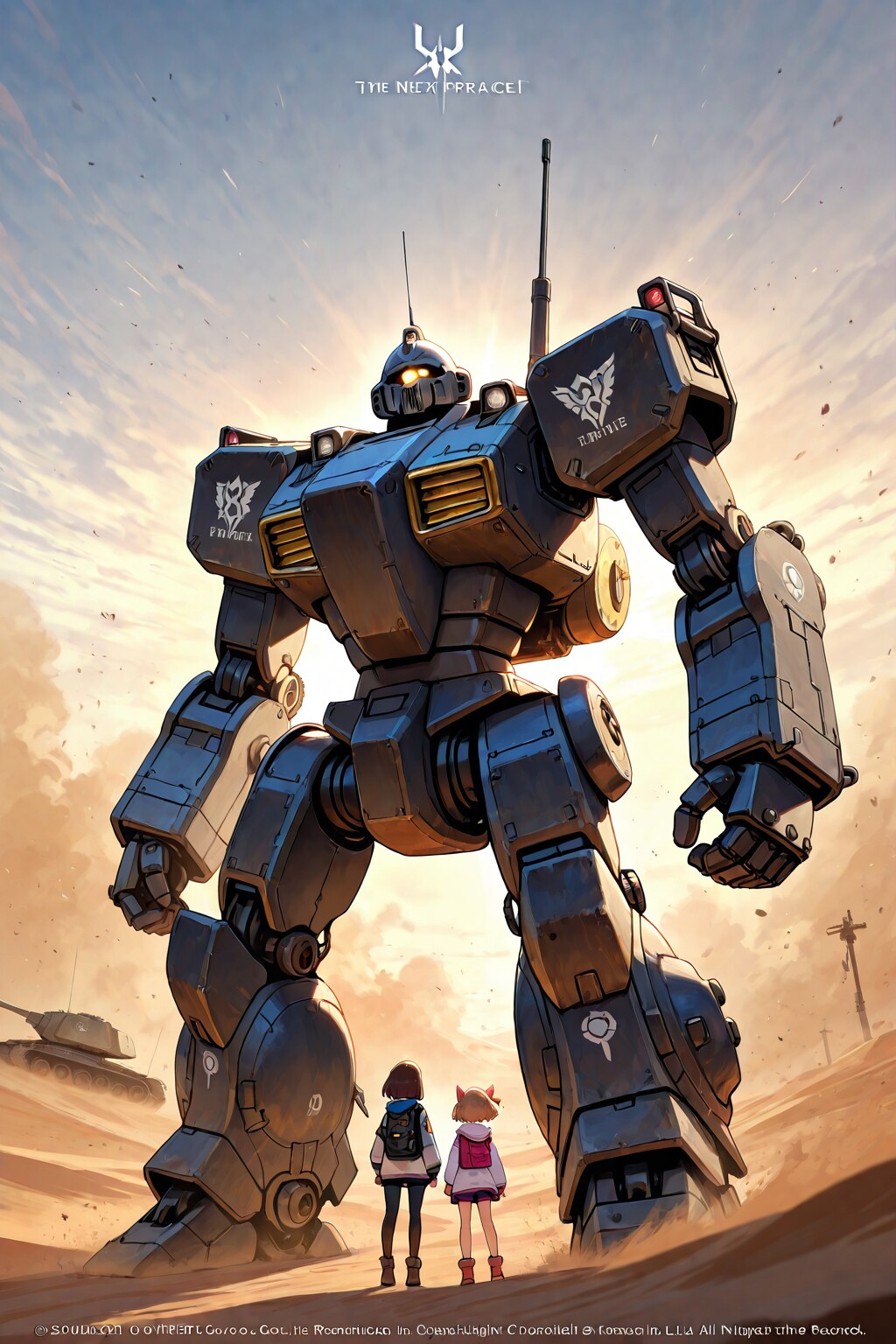 砂漠のロボットタンク