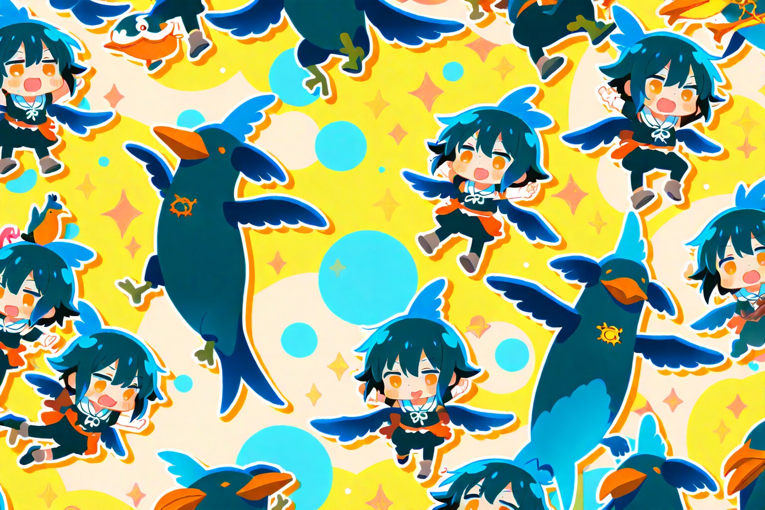 謎の鳥？魚？と人？と | の人気AIイラスト・グラビア