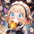 🍺👻おビールごくごく！メイドちゃん！👻🍺 5枚目
