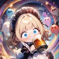 🍺👻おビールごくごく！メイドちゃん！👻🍺 4枚目