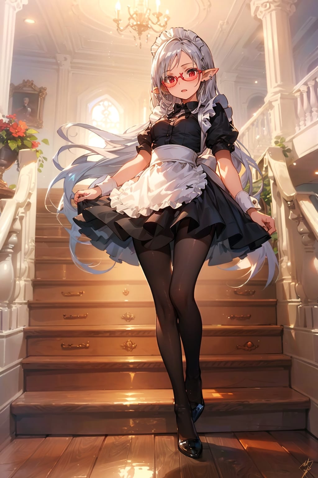 メイドの眼鏡エルフ