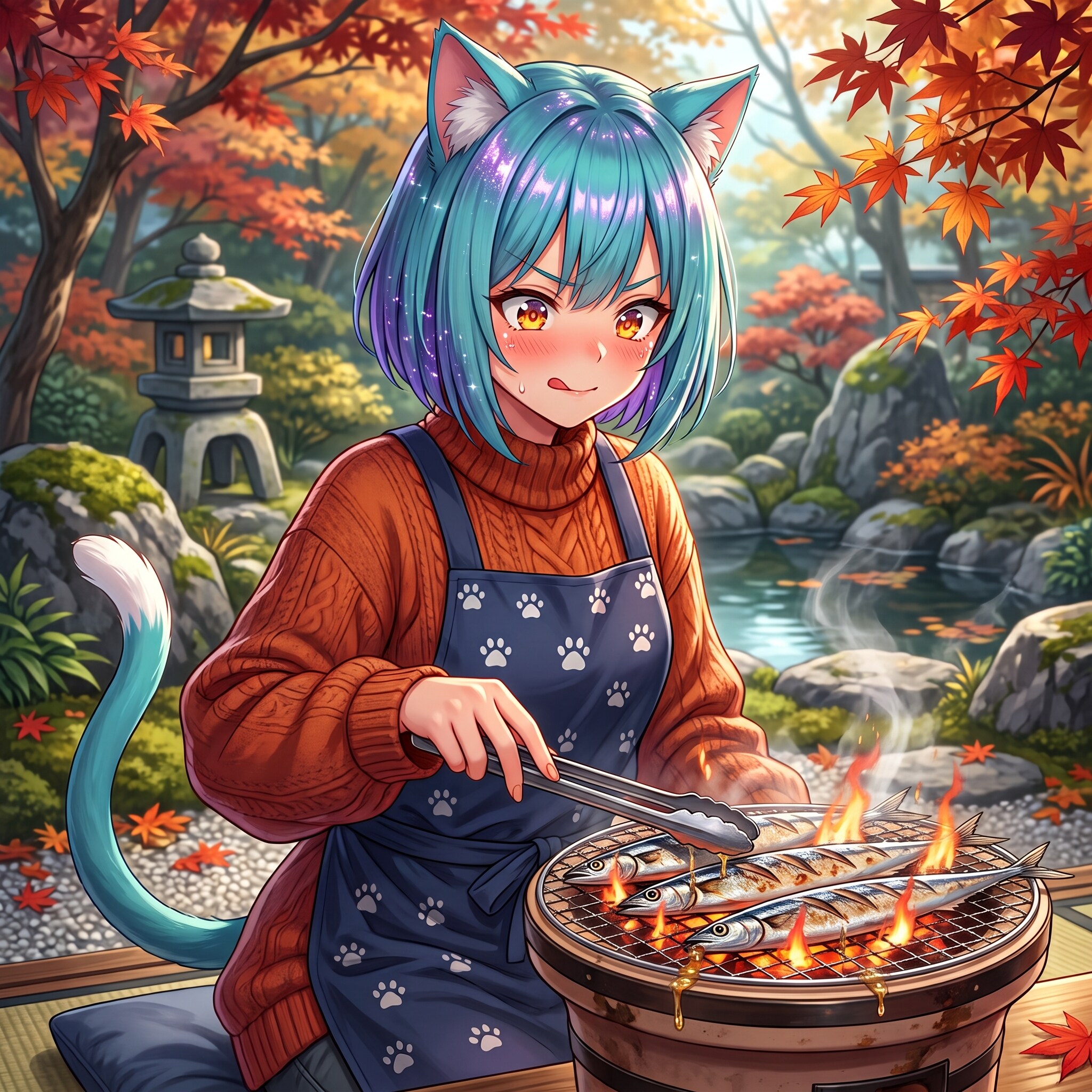 七輪でサンマ🤤 | の人気AIイラスト・グラビア