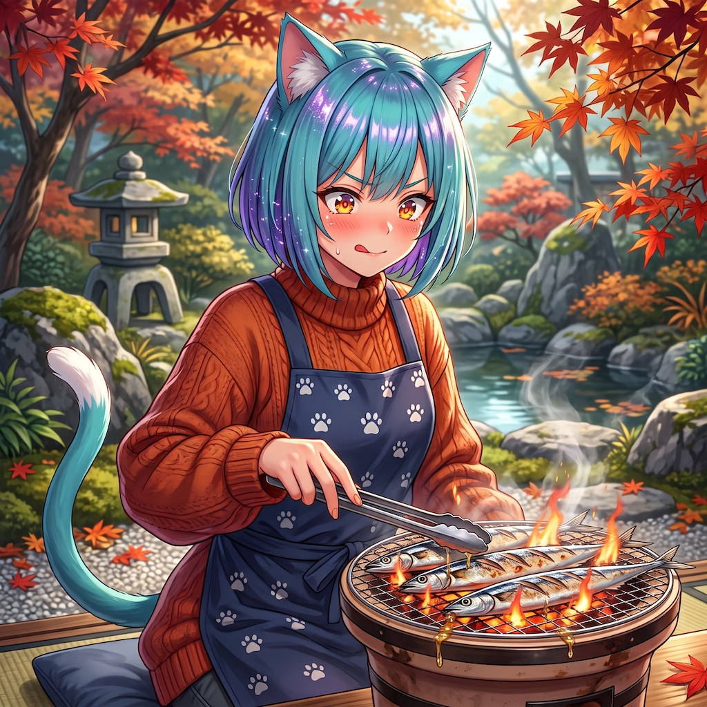 七輪でサンマ🤤