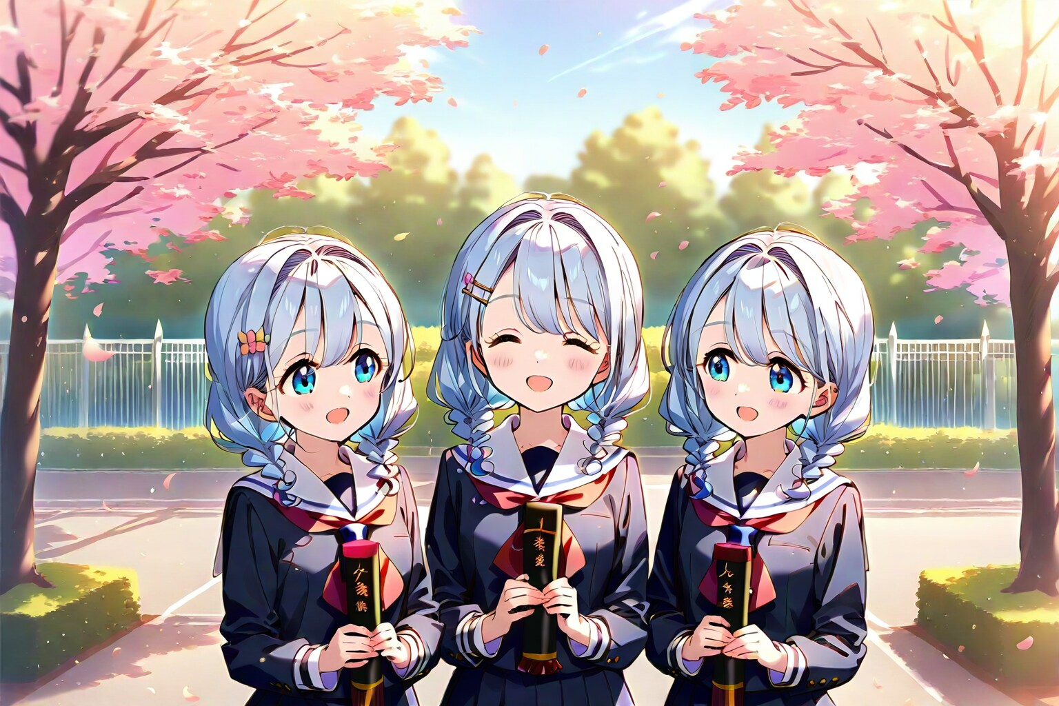 姉妹の卒業式
