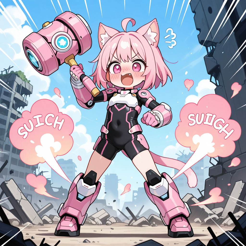 戦うぢょせい！！ねこちゃん！！