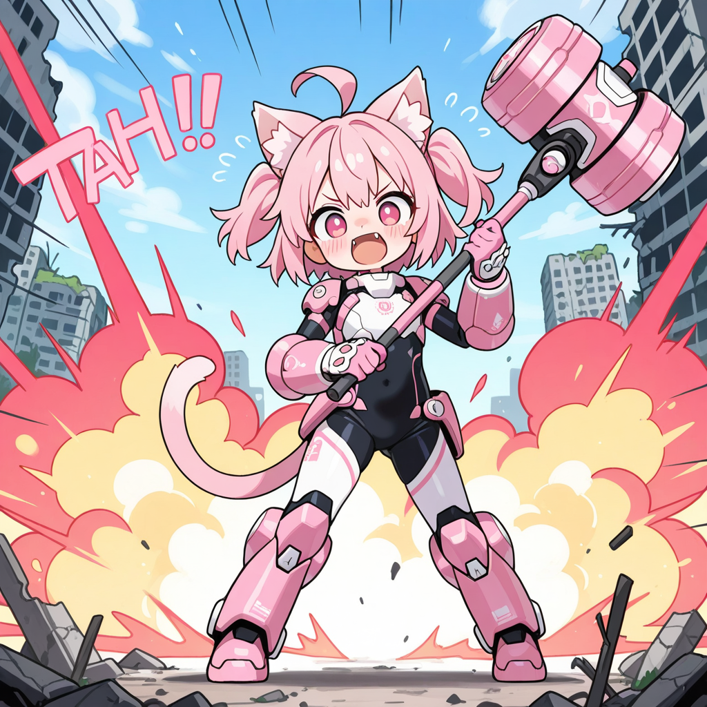 戦うぢょせい！！ねこちゃん！！