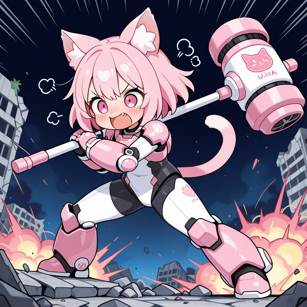 戦うぢょせい！！ねこちゃん！！ | の人気AIイラスト・グラビア