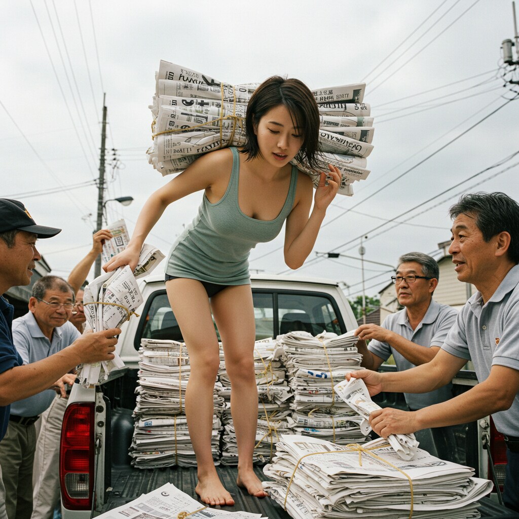 廃品回収をする先生